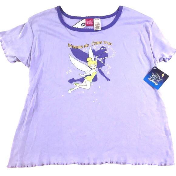 Tinkerbell Purple Sleep Top 2X Dreams do Come True New NWT - Picture 1 of 3